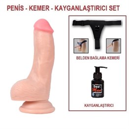 16 cm Belden Bağlamalı Realistik Dildo Penis Set