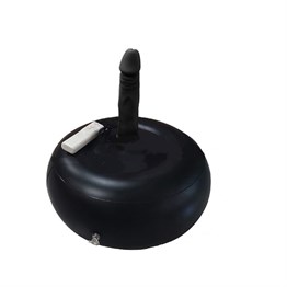 19 cm Realistik Titreşimli Siyah İnflatable Pilates Toplu Vibratör Penis