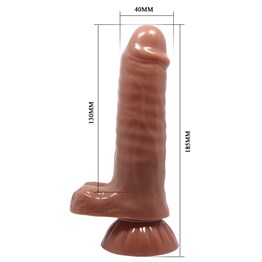 Yeni Nesil Çift Katmanlı 18,5 cm Realistik Titreşimli Dildo Penis